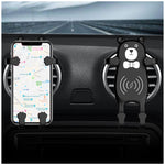 LinkMejor BEAR X8 Car QI Air Vent Wireless Phone Charger Holder Silicon Gel Mount for iPhone XS