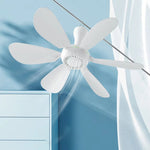 Tevorex 5 / 6 / 8 Leaves Electric Ceiling Fan Silent Low Noise Energy Saving with Remote Cable Lightweight Portable for Camping Bed Dormitory Tent
