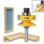 LinkMejor 1/2 Inch  8mm 12mm Shank Ogee Rail and Stile Router Bit Reversible Glass Door Rail & Stile Router Bit for Woodworking Precision Milling Cutter Factory Direct