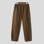LinkMejor Mens Casual Deconstructed Pleated Carrot Pant Casual Daily Solid Color Design Long Trousers Male S-5XL