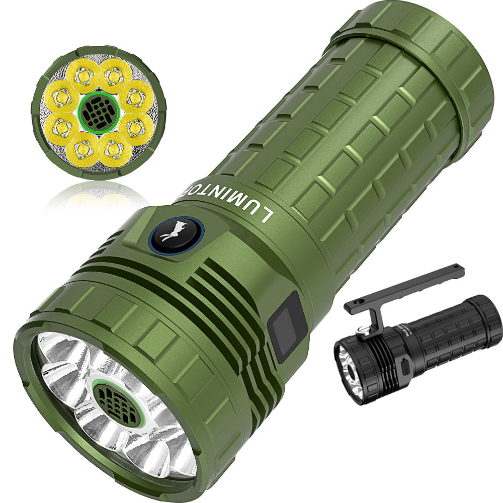 Lumintop Mach4695 with OLED Display 30000LM Strong Light 8*XPH50 LED Flashlight With 46950 Battery USB-C Charge Discharge 32000mAh Power Bank Self Protect Search Torch With Fan High Powerful Outdoor Lighting