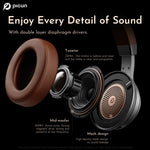 Picun P28X Wireless Headset bluetooth Headphone Dual Drivers 60H Playtime Low Latency Adjustable Headband Support Wired Connection Sports Headphones