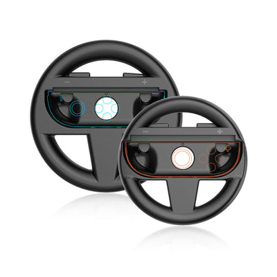 LinkMejor LinkMejor-NS2275 2-Pack Switch2 Mario Karts Racing Steering Wheel 1 Large 1 Small Joy-Con Wheels Ergonomic Anti-Slip Grip Convertible Detachable Grip Switch Family Gaming Accessories