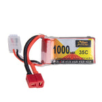 LinkMejor Power 7.4V 1000mAh 35C 2S LiPo Battery T Deans Plug for RC Drone