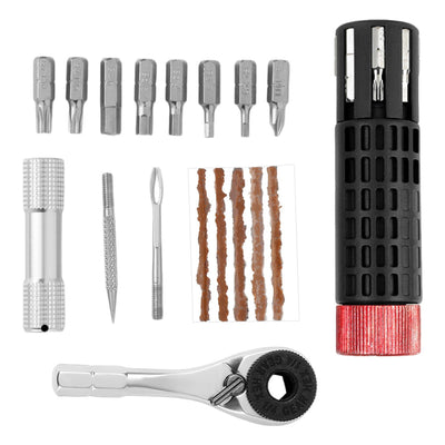 LinkMejor Bicycle Repair Tool Cylindrical Vacuum Tire Repair Portable Mini Ratchet Tool Set Cycling Repair Equipment