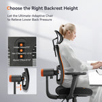 Newtral MagicH002 Ergonomic Home Office Chair, High Back Desk Chair with Unique Adaptive Lumbar Support, Adjustable Headrest, Seat Depth Adjustment, 96°-126° Tilt Function, 4D Armrest Recliner Chair for Office