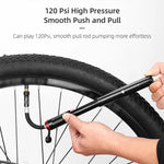 LinkMejor 120PSI  Aluminum Alloy Air Pump High-Pressure Power US French Nozzle Waterproof 68g Lightweight for Bike Football