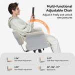 LinkMejor FREEDOM-X PRO Fabric Waterproof Multi-Posture Cross-Legged Chair with Armrest Transparent Skate Wheels