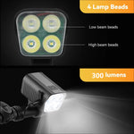 LinkMejor 2-in-1 LED Bicycle Front Light with Bell Horn 4 Super Bright LEDs 500mAh Battery Type-C Charging Safe for Night Cycling