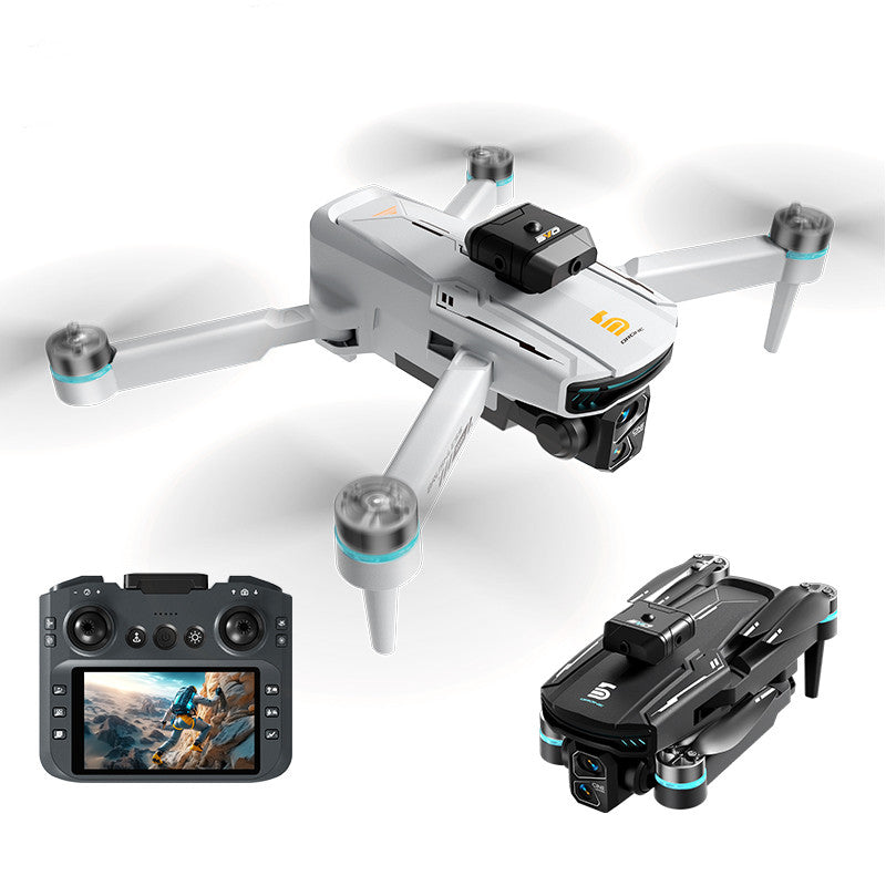 LinkMejor Z105 WiFi FPV with 4.3inch LCD Screen Controller HD Dual Camera Servo Gimbal 360° Obstacle Avoidance Brushless Foldable RC Drone Quadcopter RTF