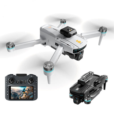 LinkMejor Z105 WiFi FPV with 4.3inch LCD Screen Controller HD Dual Camera Servo Gimbal 360° Obstacle Avoidance Brushless Foldable RC Drone Quadcopter RTF