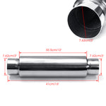 Universal Exhaust Muffler Silencer Glass Pack 12" Long 3" Inlet Outlet