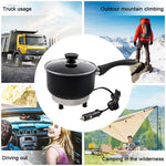 Car Electric Frying Pan 12V/24V Lighter Power Supply Cooking Pot Travel Cooker Fast Heating for Camping RV Road Trip