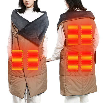 LinkMejor Heated Throw Blanket 6 Heating Zones Trible Gears Temperature Level Control Washable Smart Warm Blanket for Winter Car Camping
