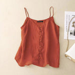 LinkMejor Womens Spaghetti Strap Camisole Summer Tank Tops V Neck Casual Slip Blouse Streetwear