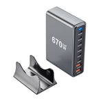 [GaN Tech] Bakeey YMX-670W 670W 8-Port USB PD Charger 2USB-A+6USB-C PD QC Fast Charging Desktop Charging Station EU Plug US Plug for iPhone 16 16 Pro 15 14 13 Pro Max for Samsung Galaxy S25 Ultra for Xiaomi 15 Pro