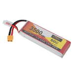 LinkMejor 11.1V 3500mAh 60C 3S LiPo Battery XT60 Plug for RC Drone