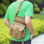 Men's Sports Tactical Waist Pack Drop Leg Bag Adjustable Strap Waterproof Oxford Fabric Crossbody Bags for Outdoor Riding Travel