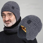 LinkMejor Winter Bike Knitted Hat Outdoor Plush Warmth Cap Peaked Earmuff Fashion Casual Faux Fur Lined Bomber Hats Cycling Ear Protection