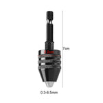 Mini Keyless Drill Chuck 1/4 Inch Hex Shank Quick-Change Converter Aluminum Alloy Sturdy Versatile Compatibility Secure Bit Locking