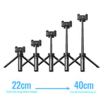 LinkMejor LP753 Multifunctional Desktop Tripod Selfie Stick 22cm Folding Size 1/4 Screw Compatible with 4-7.2in Phone for Vlogging Travel