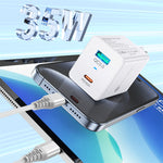 [GaN Tech] BK312 35W 2-Port USB PD Charger USB-A+USB-C PD QC3.0 PPS Fast Charging Wall Charger Adapter EU Plug for iPhone 15 14 13 for Xiaomi 14pro for Huawei Mate60 Pro for Samsung Galaxy S24