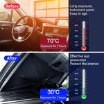 Car Front Windshield Pull Ring Retractable Sunshade for Windshield Heat UV Protection Foldable Summer Protection Car Seat Heat Insulation