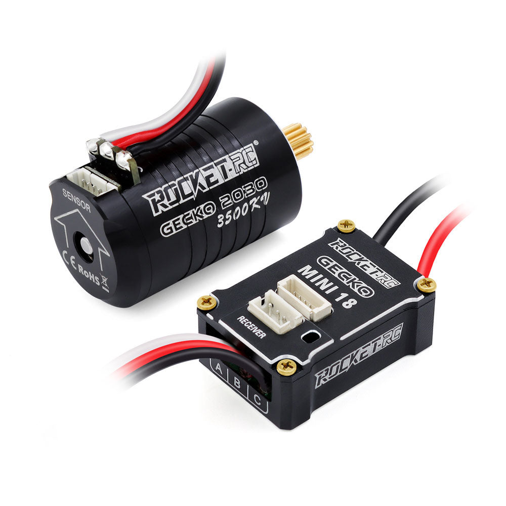 LinkMejor ROCKET RC GECKO MINI 2030 3500KV Sensored Brushless Motor & 30A ESC for Trx4m FCX18 FX118 1/18 Rock Crawler Remote Control Cars Vehicles Models Parts