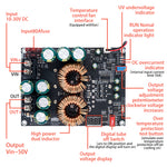 ZK-PW1200 50A High Current Boost Module Non Isolated Power Supply DC 10-30V 1200W Peak 1500W Adjustable Voltage Audio Amplifier