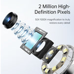 4.3 Inch Digital Microscope 50X-1000X Magnification 2 Million Pixel HD Camera 8 LED Lights Portable USB Rechargeable Industrial Inspection Tool