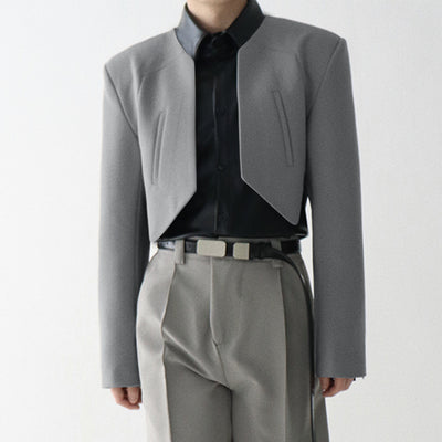 INCERUN Mens Blazer Simple Fashion Design Cut Off Suits Coats Solid Color Long Sleeve Blazer Casual Male Clothing Top