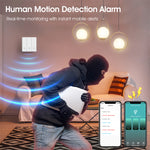 Tuya Zigbe 1/2/3 Gang Smart Wall Light Button Switch with 6M Radar Human Motion Detection Alarm Sensor No/Need Neutral Wire Switch 110-240V Smart Life APP