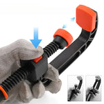 Platic Heavy Duty C-shaped Clip G-shaped Clamp with Quick Button Movable Chuck for Woodworking Nylon Fixing Clamp High Strength Carpentry Clamps Hand Tools