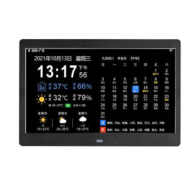 Smart WiFi Weather Forecast Perpetual Calendar Electronic Clock Digital Lunar Calendar Desk Calendar Display Weather Station EU Plug