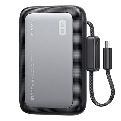 USAMS CD284 PB102 22.5W 37Wh 10000mAh Semi-Solid Power Bank with Digital Display External Battery Power Supply with 2 Inputs & 3 Outputs Support PD QC Fast Charging for iPhone  17 17 Pro 16 Pro Max 15 14 for Huawei Mate XT for OPPO for VIVO