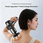 LinkMejor V1B 7-Head Professional Massage Gun with 9 Massage Heads & LCD Display 99 Speed Levels Adjustable Quiet Operation Portable Muscle Massager for Home Use