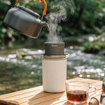 Comfook 15W 2-in1 Portable Coffee Grinder & Travel Mug 400ml Insulated Cup Built-in Pour Over Filter Rechargeable Coffee Maker for Travel & Office
