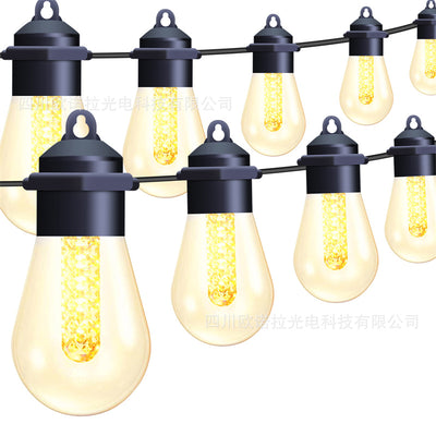 [US Direct] Elfeland 11M 15 Bulbs Solar Powered Outdoor String Lights Remote Control Waterproof IP65 Warm USB Ambiance Lighting Camping Backyard Decorations