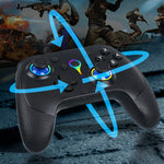 K22/K23 Wireless Gaming Controller with 1KHz Hall Effect Joysticks Tri Mode 6 Axis Gyro RGB Vibration for PC Switch iOS Android with Phone Bracket