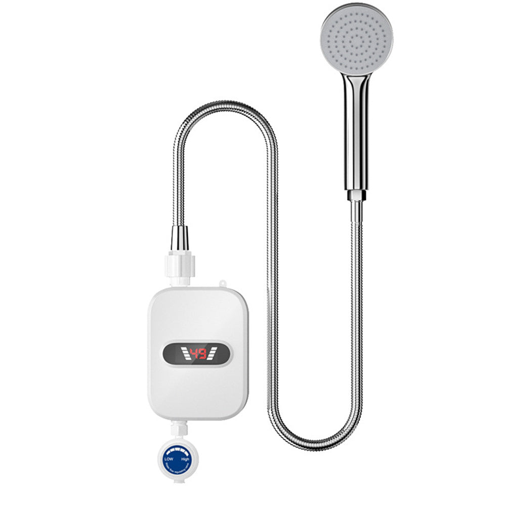 Tevorex 3000W Instant Water Heater with Shower Head, LCD Digital Display, Rapid Heating Heater for Country House, Cottage, Hotel