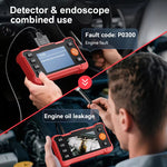 2-in-1 OBD2 Automotivo Scanner Endoscope Car Diagnostic Tool 4.0" IPS Screen 2.0MP HD Inspection Camera Engine Fault Code Reader & Clear Tool
