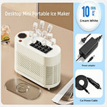Comfook Portable Mini Desktop Ice Maker Quick 8/10 Solid Ice Cubes in 15 Mins Quiet & Compact for Home Office Camping Car Use
