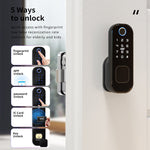 R5 Tuya Smart WiFi Lock Fingerprint APP Password IC Card Key Unlock Electronic Door Lock for Home Safety