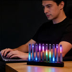 Music Sync Spectrum Light Bar 240 RGB LEDs 14 Color Modes 8 Visualizer Effects USB-C 5V 2A Sound Reactive Ambient Lighting Night Light Adjustable Brightness Desktop Gaming Decor