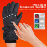 LinkMejor Winter Heated Gloves Motorcycle Waterproof Gloves Heated Heating Warm Work Gloves Thermal Heated Outdoors Cycling Ski Gloves Battery Heated Gloves