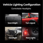 LinkMejor 184023 RTR 1/18 2.4G 4WD RC Car Rock Crawler Off-Road Climbing Truck Full Proportional Remote Control LED Light Portal Axle Mechanical Gear Shifting Two Speed Metal Wheel Hub Vehicles Models Toys