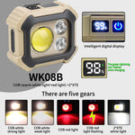 LinkMejor WK08 Series Multi-angle Headlamp with Digital Display Adjustable Color Temperature Magnetic Work Light Waterproof Design for Fishing Repair Reading
