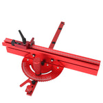Aluminum Table Saw Miter Gauge with Fence Micro Adjustable Flip Stop for Table Saw Band Saw Router Table Fit 3/8 x 3/4" T Slot for Woodworking Crosscut Miter Cut