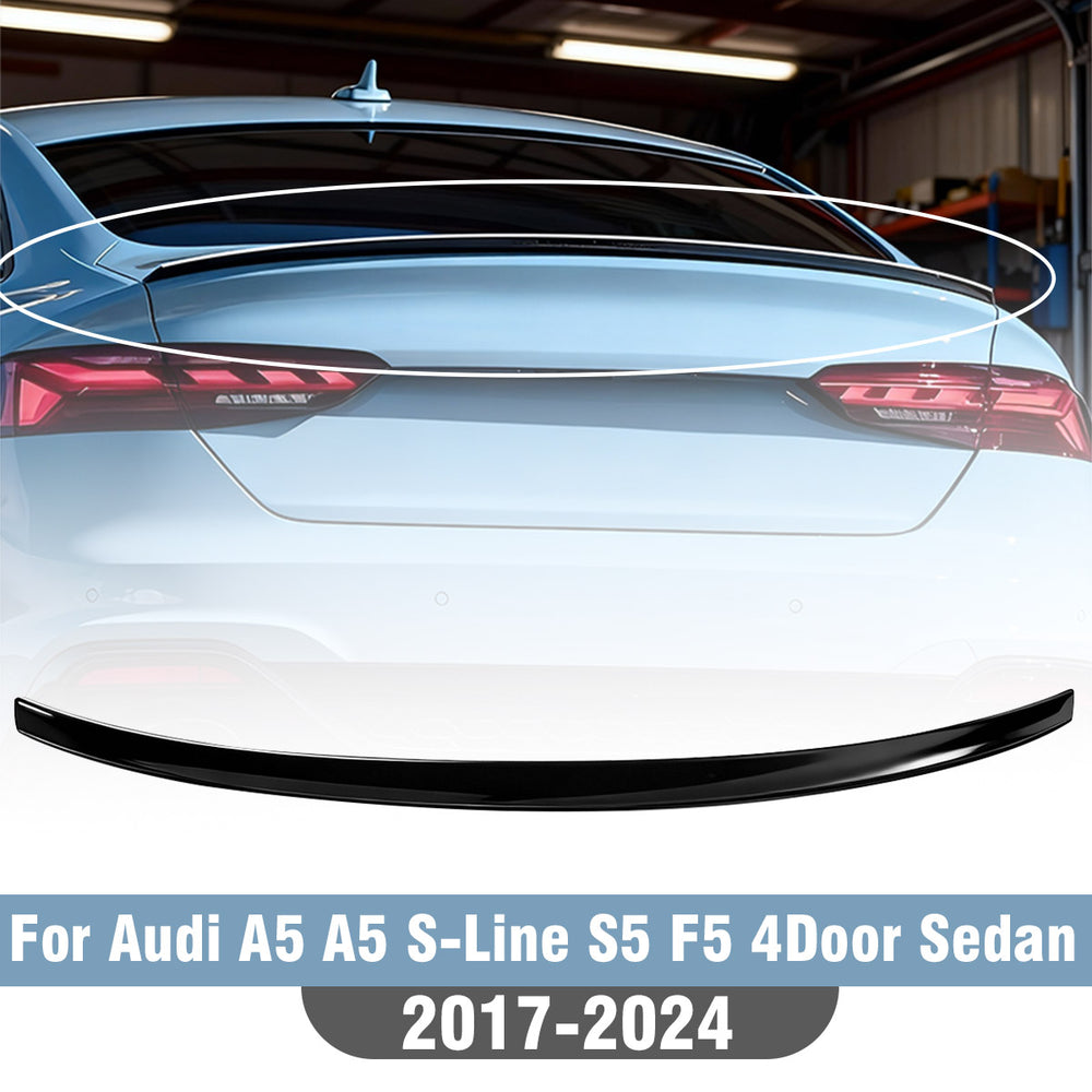 S Style Car Rear Trunk Roof Lip Spoiler Splitter Wing for Audi A5 A5 S-Line S5 F5 4Door 2017-2024 Rear Boot Spoiler Wing Tuning