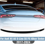 S Style Car Rear Trunk Roof Lip Spoiler Splitter Wing for Audi A5 A5 S-Line S5 F5 4Door 2017-2024 Rear Boot Spoiler Wing Tuning